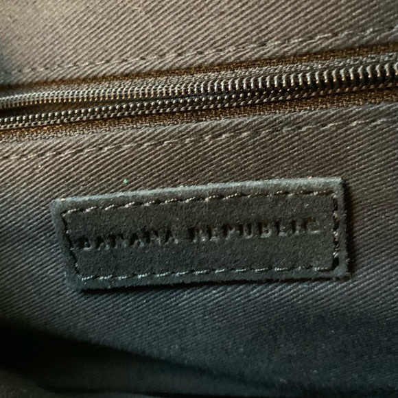 Banana Republic black suede leather studded clutch/bag - Picture 7 of 8